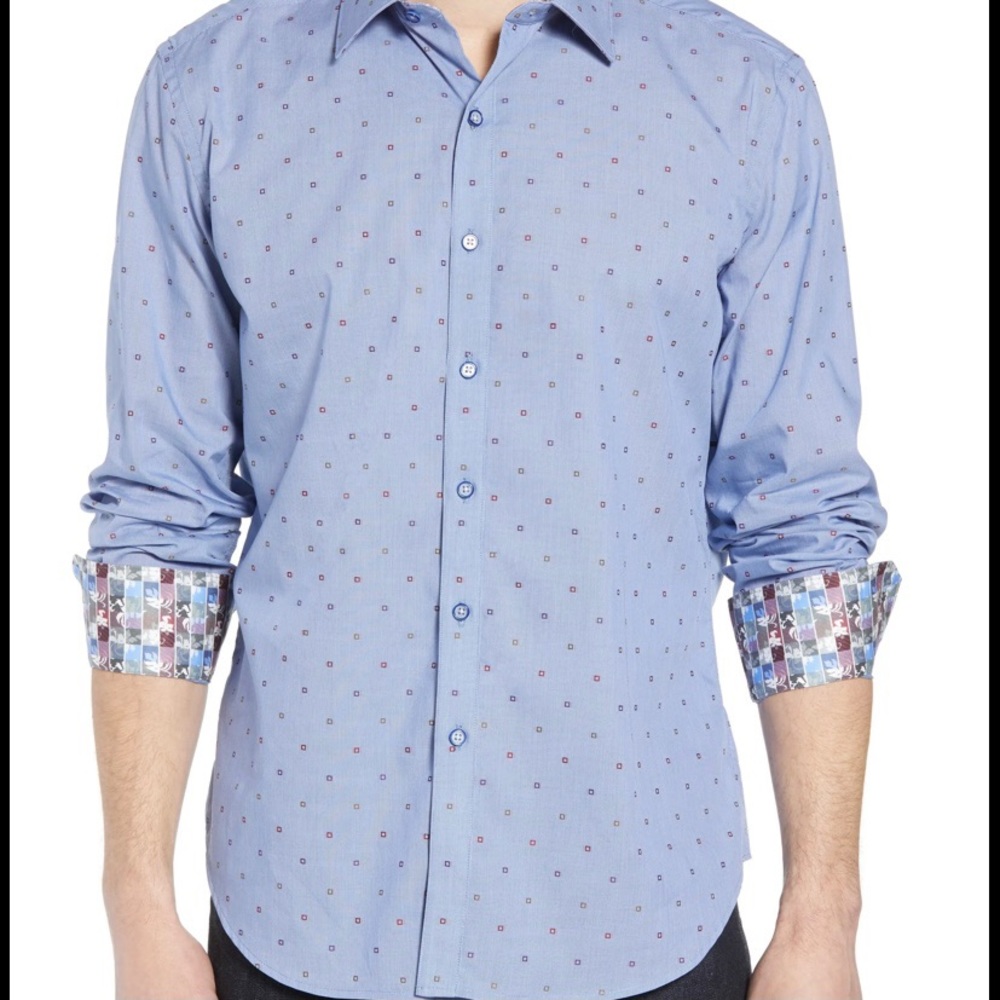 Robert Graham Blue Geometric Platt Shirt 4XL